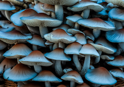 A dried Psilocybe cyanescens mushroom with detailed features