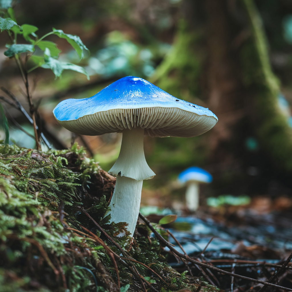 A variety of psychedelic mushrooms displayed in a row